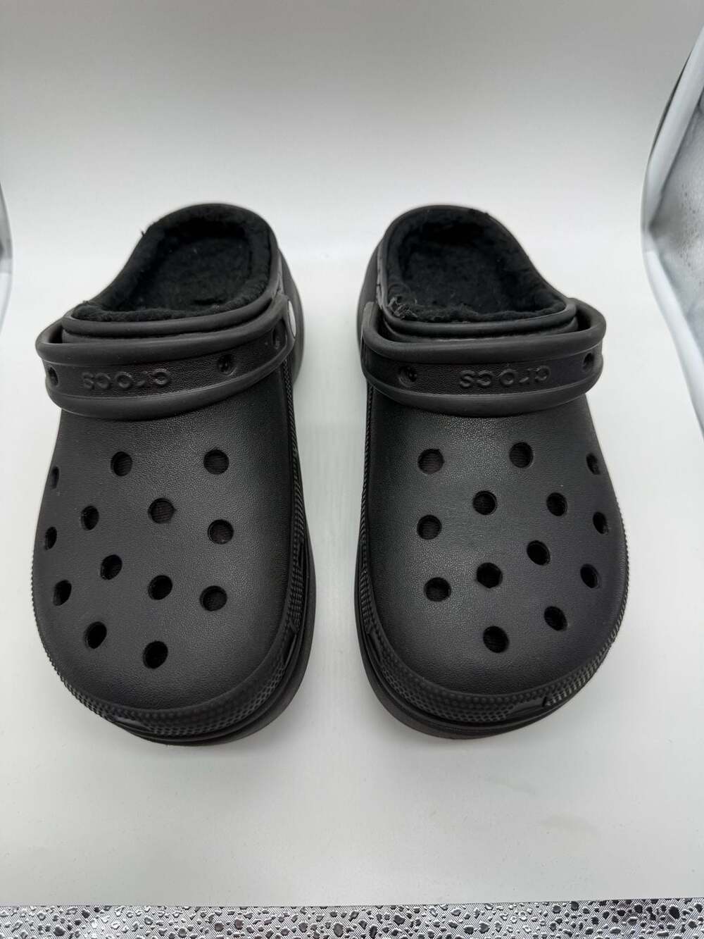 Crocs Classic Lined Clogs Black Women's Size 7